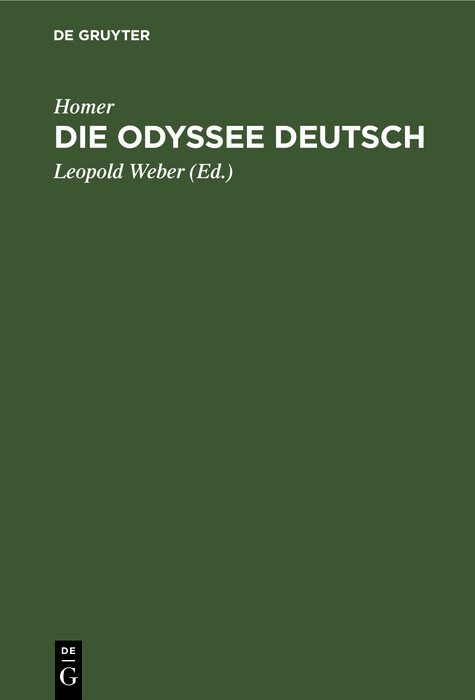 Die Odyssee Deutsch -  Homer