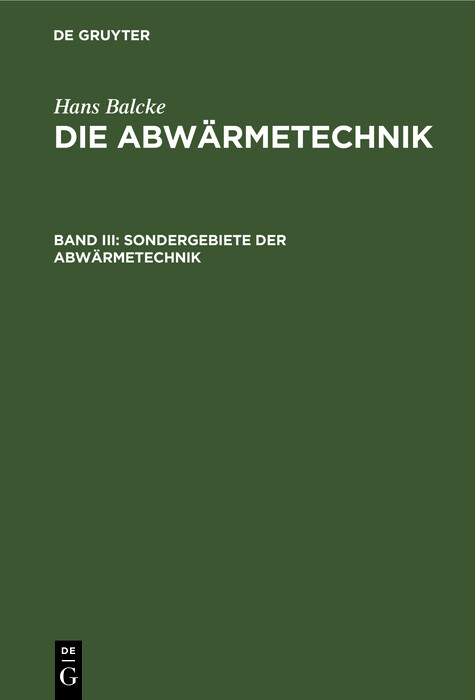 Sondergebiete der Abwärmetechnik - Hans Balcke
