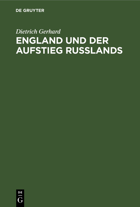 England und der Aufstieg Russlands - Dietrich Gerhard