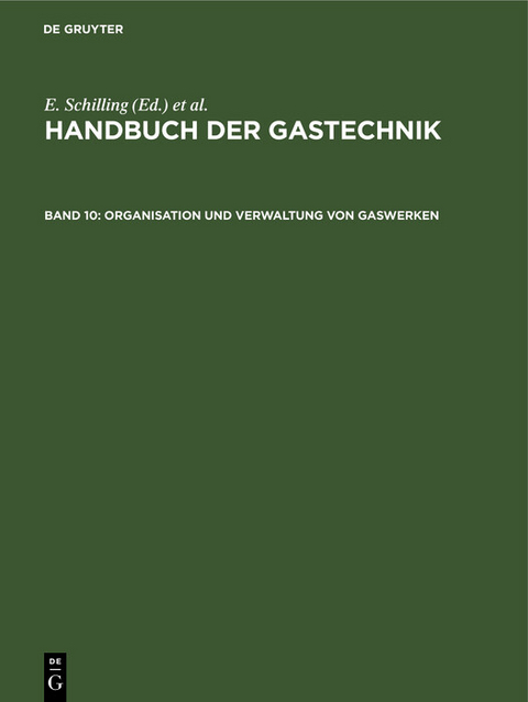 Organisation und Verwaltung von Gaswerken - 