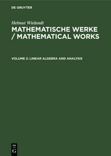 Linear Algebra and Analysis - Helmut Wielandt