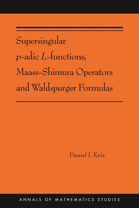 Supersingular p-adic L-functions, Maass-Shimura Operators and Waldspurger Formulas -  Daniel Kriz