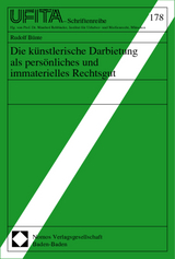 Die künstlerische Darbietung als persönliches und immaterielles Rechtsgut