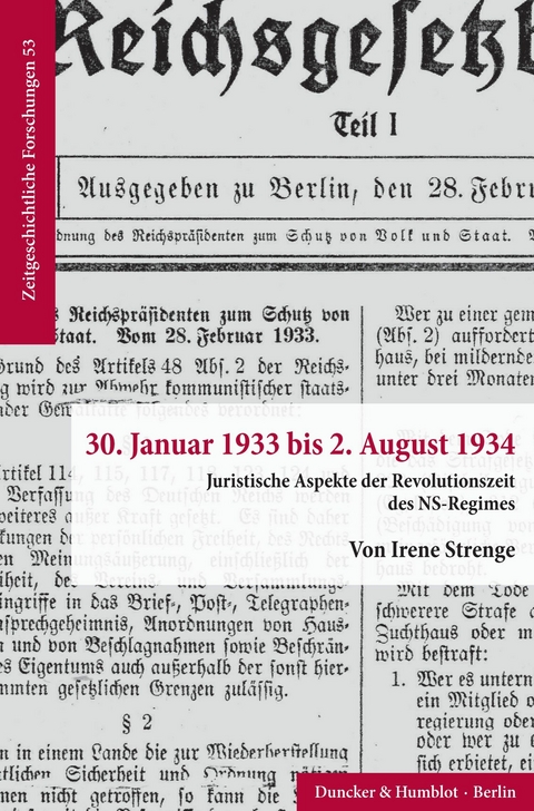 30. Januar 1933 bis 2. August 1934. -  Irene Strenge