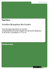 Goethes Rezeption des Genies - Paul Orru