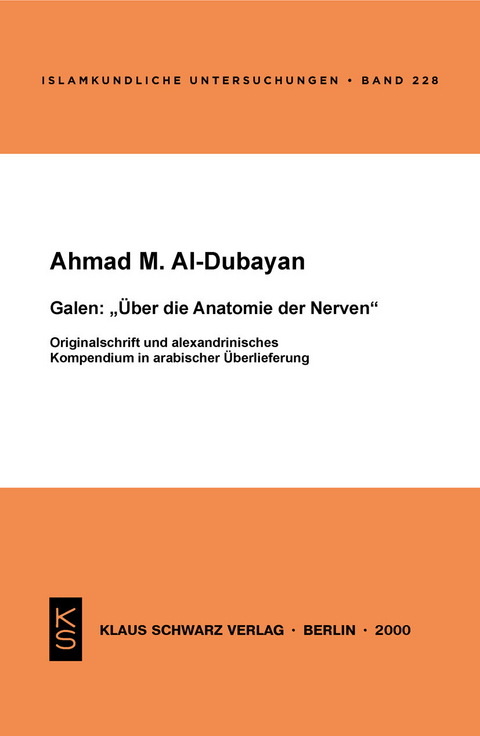 Galen: Über die Anatomie der Nerven -  Ahmad M. Al-Dubayan