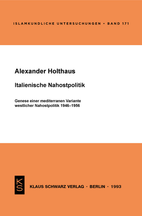 Italienische Nahostpolitik -  Alexander Holthaus