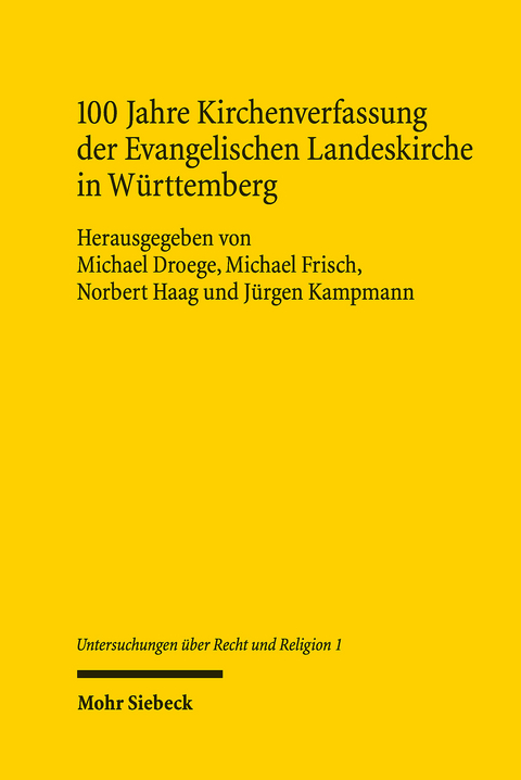 100 Jahre Kirchenverfassung der Evangelischen Landeskirche in Württemberg - 