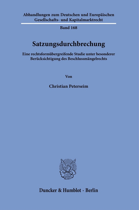 Satzungsdurchbrechung. -  Christian Peterseim