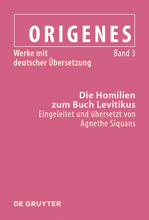 Die Homilien zum Buch Levitikus - 