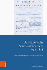 Das bayerische Staatskirchenrecht von 1818 -  Eva Altenhöfer