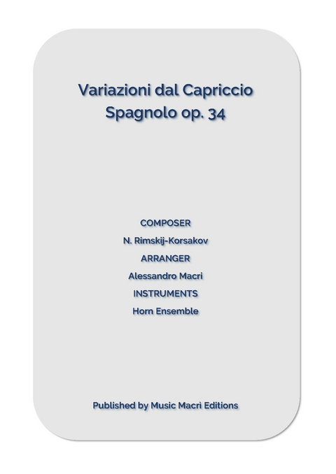 Variazioni dal Capriccio Spagnolo op. 34 by N. Rimskij-Korsakov - Alessandro Macrì