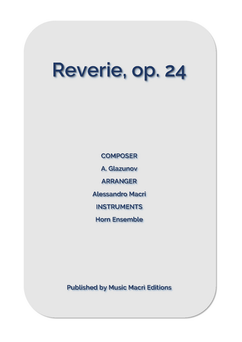 Reverie, op. 24 by A. Glazunov - Alessandro Macrì
