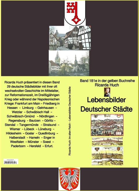 Ricarda Huch: Lebensbilder Deutscher Städte – Teil 1 - Band 181e in der gelben Buchreihe – bei Jürgen Ruszkowski - Ricarda Huch