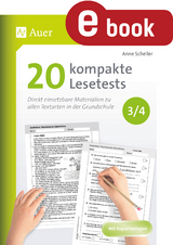 20 kompakte Lesetests für Klasse 3/4 - Anne Scheller