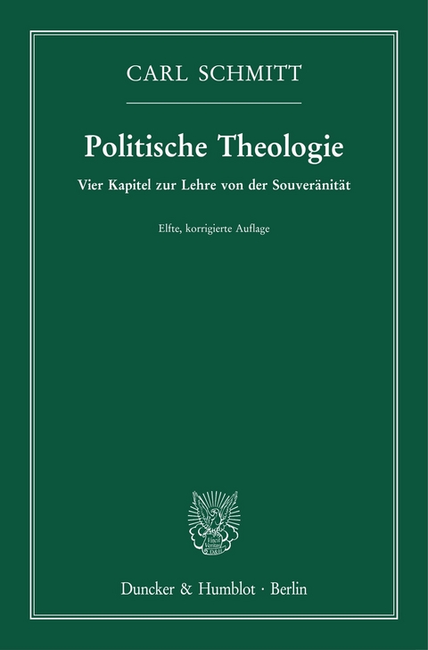 Politische Theologie. -  Carl Schmitt