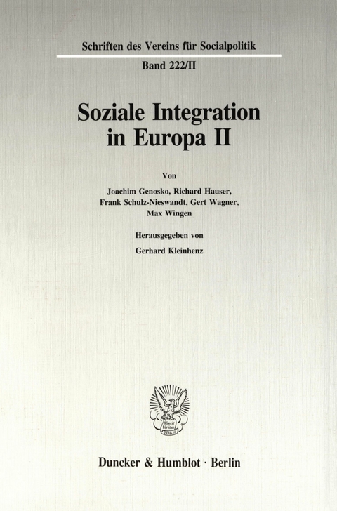 Soziale Integration in Europa II. - 