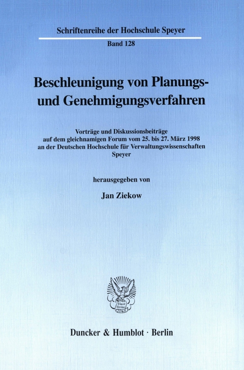 Beschleunigung von Planungs- und Genehmigungsverfahren. - 