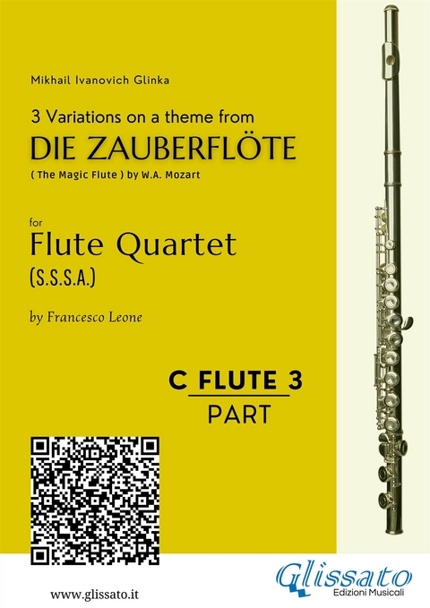 C soprano Flute 3: 3 Variations on a theme from "Die Zauberflöte" - Flute Quartet - Mikhail Ivanovich Glinka, a cura di Francesco Leone