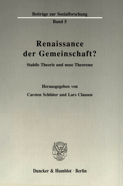 Renaissance der Gemeinschaft? - 