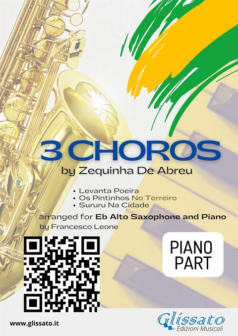 Piano part "3 Choros" by Zequinha De Abreu for Alto Saxophone and Piano - Zequinha de Abreu