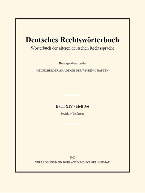 Deutsches Rechtswörterbuch - 