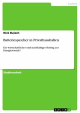 Batteriespeicher in Privathaushalten -  Nick Bulach