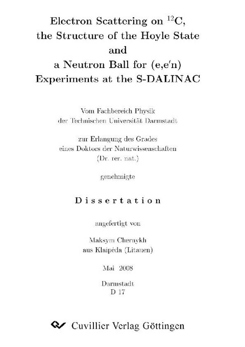 Electron Scattering on 12C, the Structure of the Hoyle State and a Neutron Ball for (e,e'n) Experiments at the S-DALINAC -  Maksym Chernykh