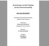 Auswirkungen von Geo-Targeting auf den Unternehmenserfolg - Peter Mitterer