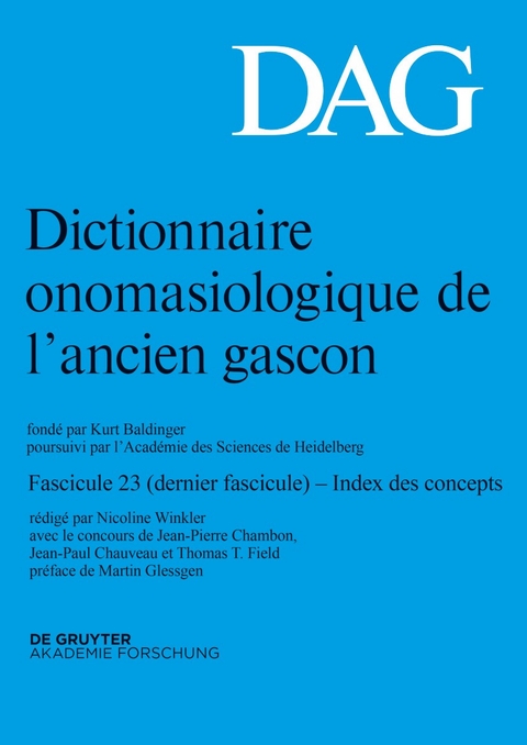 Dictionnaire onomasiologique de l’ancien gascon (DAG). Fascicule 23 - 