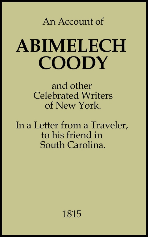 An Account of Abimelech Coody - DeWitt Clinton