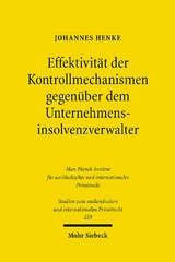 Effektivität der Kontrollmechanismen gegenüber dem Unternehmensinsolvenzverwalter - Johannes Henke