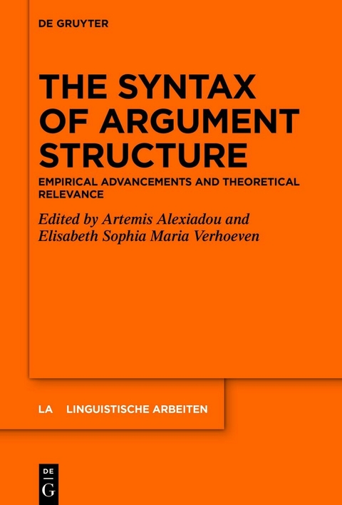 The Syntax of Argument Structure - 