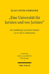 "Eine Universität für Juristen und von Juristen" - Klaus-Peter Schroeder