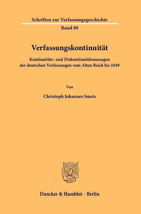 Verfassungskontinuität. -  Christoph Johannes Smets