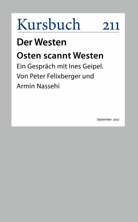 Osten scannt Westen - Ines Geipel