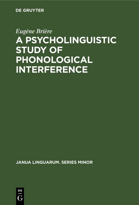 A Psycholinguistic Study of Phonological Interference - Eugène Brière