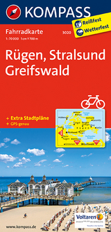 KOMPASS Fahrradkarte Rügen - Stralsund - Greifswald - 