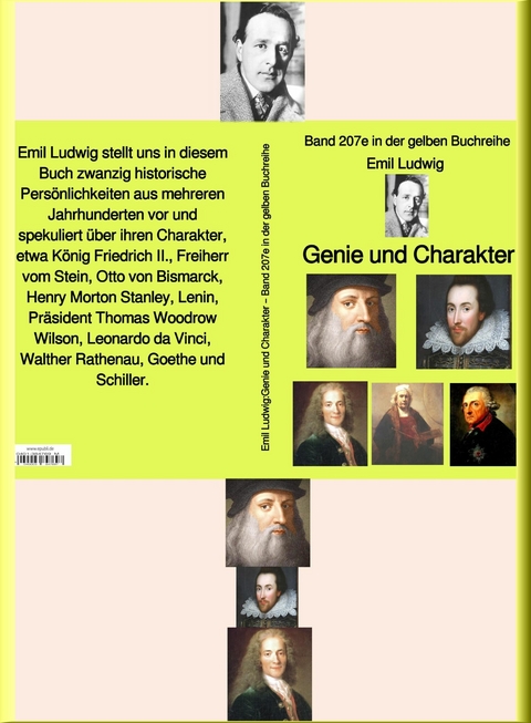 Emil Ludwig: Genie und Charakter – Band 207 in der gelben Buchreihe – bei Jürgen Ruszkowski - Emil Ludwig