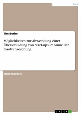 Möglichkeiten zur Abwendung einer Überschuldung von Start-ups im Sinne der Insolvenzordnung - Tim Bothe