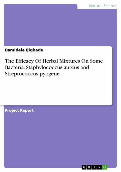 The Efficacy Of Herbal Mixtures On Some Bacteria. Staphylococcus aureus and Streptococcus pyogene - Bamidele Ijigbade