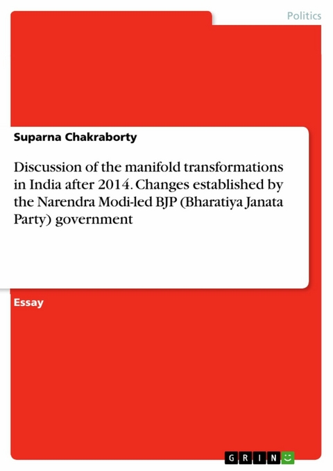 Discussion of the manifold transformations in India after 2014. Changes established by the Narendra Modi-led BJP (Bharatiya Janata Party) government - Suparna Chakraborty