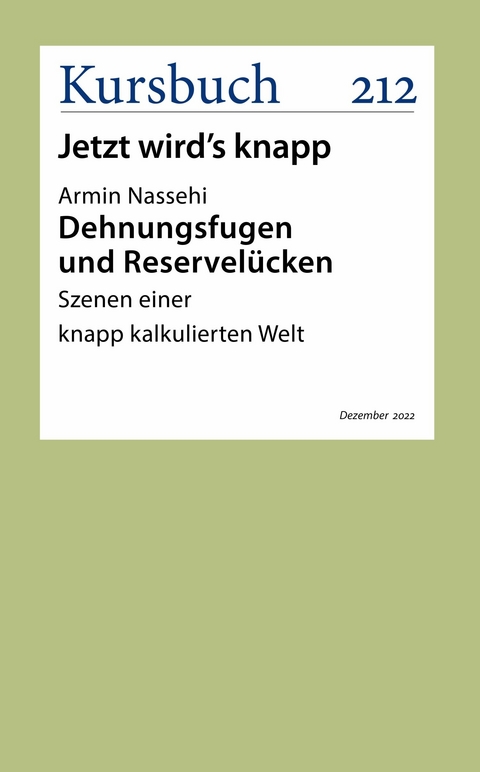 Dehnungsfugen und Reservelücken - Armin Nassehi