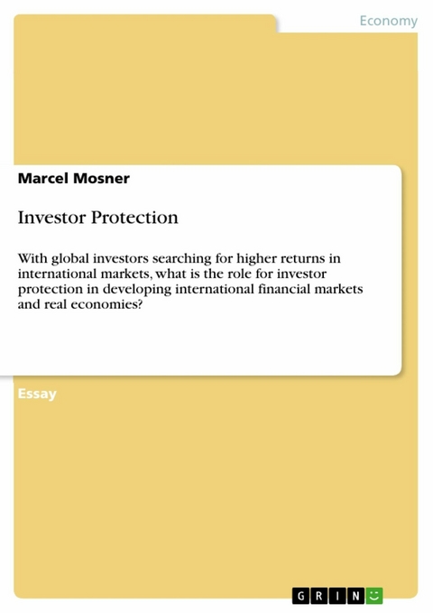 Investor Protection - Marcel Mosner