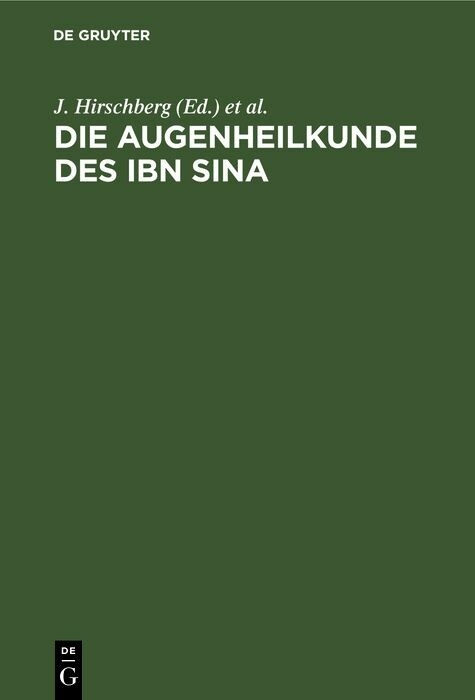 Die Augenheilkunde des Ibn Sina - 