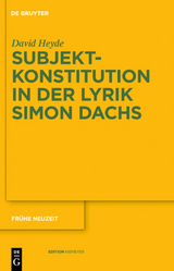 Subjektkonstitution in der Lyrik Simon Dachs - David Heyde