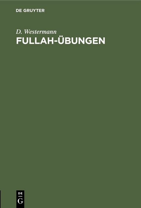 Fullah-Übungen - D. Westermann