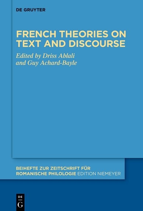 French theories on text and discourse - 