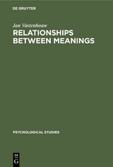 Relationships between meanings - Jan Vastenhouw