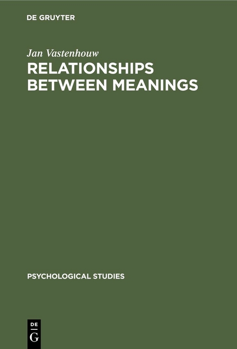 Relationships between meanings - Jan Vastenhouw